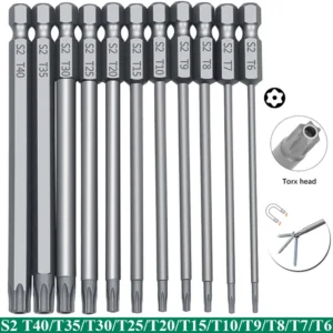11-Piece S2 Steel Torx Security Bit Set (50mm & 100mm)
