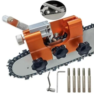 Hand Crank Chainsaw Sharpener Kit with Guide Jig